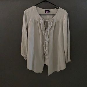 Large Boutique Brand Taupe Linen top